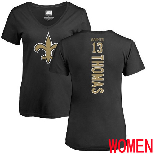 New Orleans Saints Black Women Michael Thomas Backer Slim Fit NFL Football #13 T Shirt